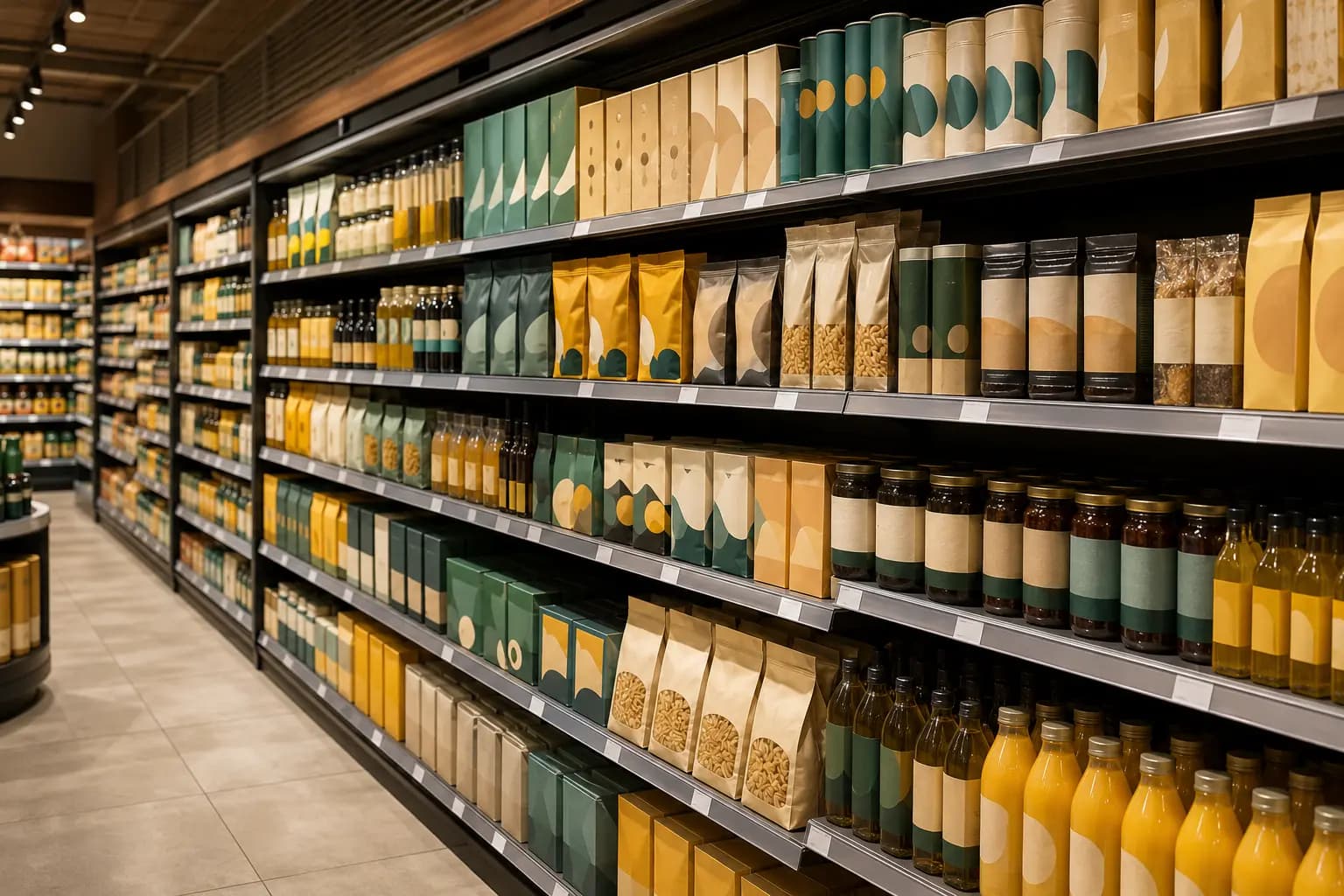 Supermarket shelves representing retail auditing and product monitoring services
