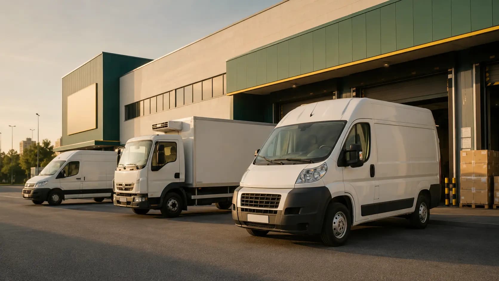 Retail distribution vehicles representing logistics and channel coverage in Yemen